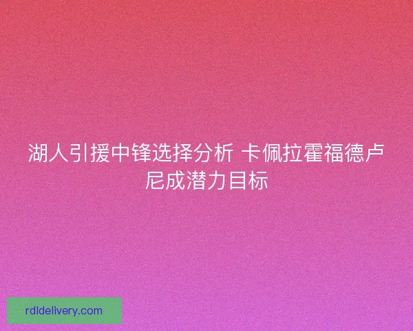 湖人引援中锋选择分析 卡佩拉霍福德卢尼成潜力目标